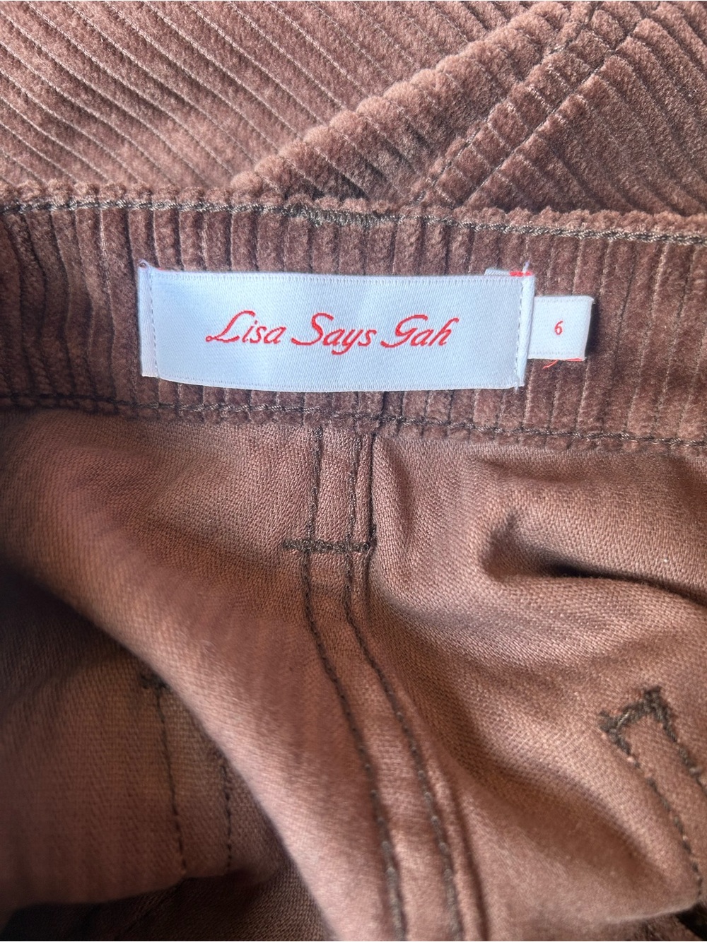 Lisa Says Gah Dylan High Waist Wide Leg Corduroy Carpenter Pants, Size 6 - Picture 6 of 7